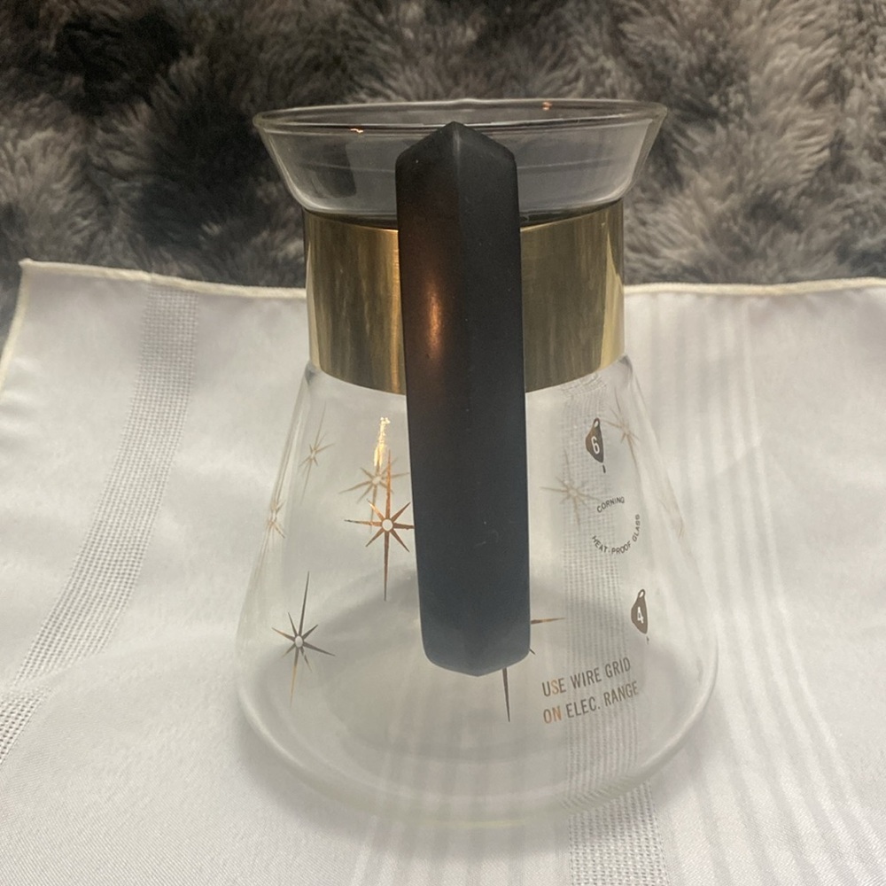 Mid Century Modern "Corning " atomic starburst glass carafe - Picture 3 of 16
